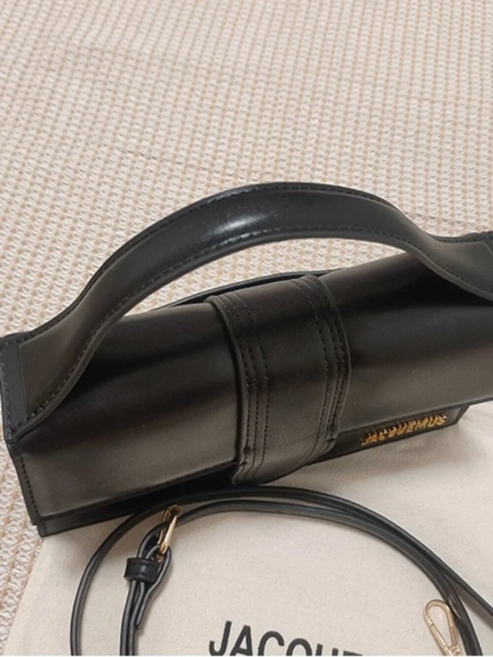 Black Mini Top Handle Bag with Gold Logo